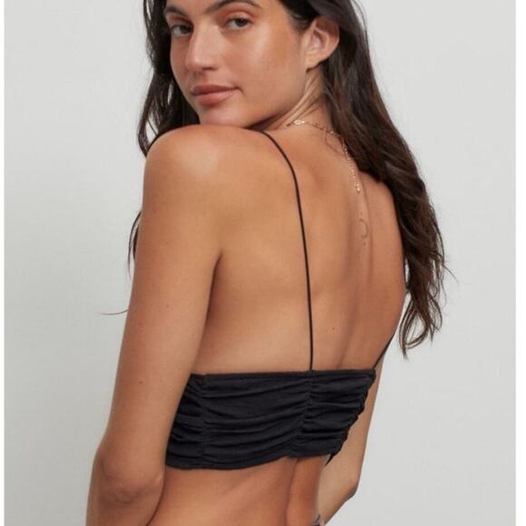 Urban Outfitters Crop Top Black Twist-Front Bralette Style | Women’s Size Medium - Picture 3 of 7